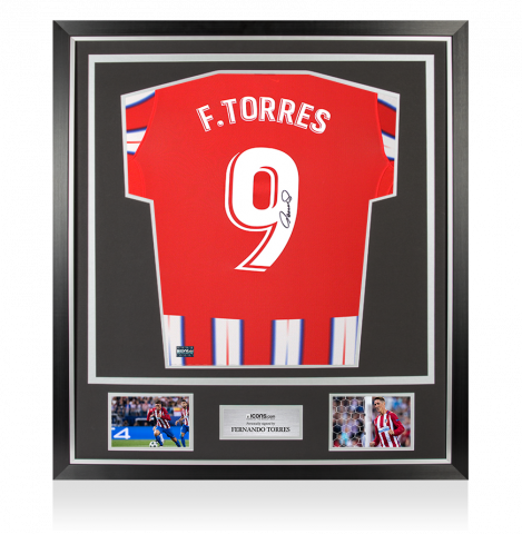 Fernando Torres Back Signed Atletico Madrid 2024-25 Home Shirt with Fan Style Number In Classic Frame