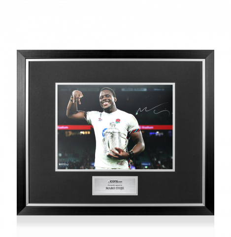Maro Itoje Signed England Photo In Premium Photo Frame: 2025 Calcutta Cup Winners