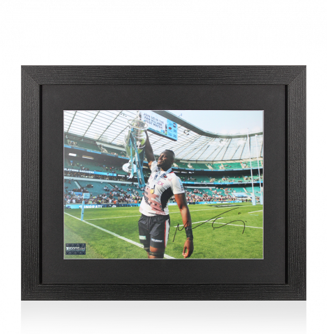 Maro Itoje Signed Saracens Photo In Black Wooden Frame: 2023 Premiership Final Winner