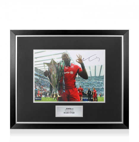 Maro Itoje Signed Saracens Photo In Premium Photo Frame: 2019 Champions Cup Winner