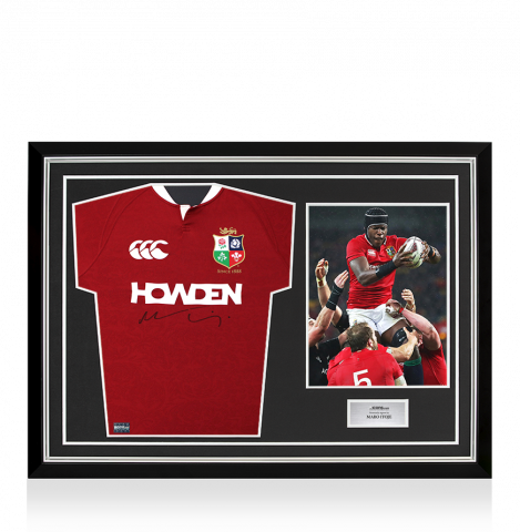 PRE-ORDER Maro Itoje Front Signed British & Irish Lions 2025 Shirt In Hero Frame: Option 1