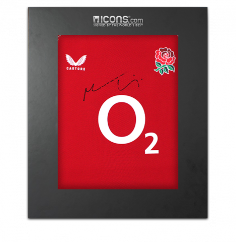 Maro Itoje Front Signed England Pre-Match Shirt In Deluxe Packaging