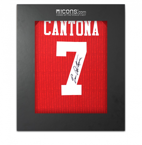 Eric Cantona Back Signed Manchester United 1996-98 Home Shirt In Deluxe Packaging