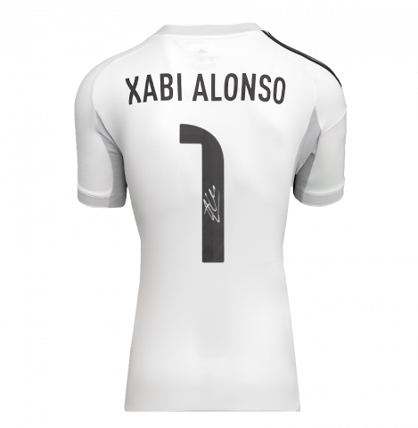 Xabi Alonso Back Signed Real Madrid 2025-26 Home Shirt with Fan Style Number In Deluxe Packaging