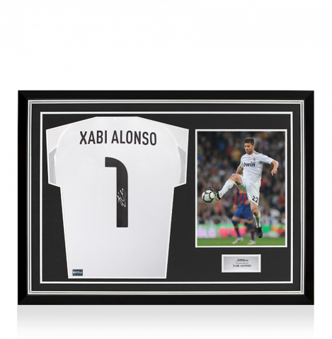Xabi Alonso Back Signed Real Madrid 2025-26 Home Shirt with Fan Style Number In Hero Frame: Option 1