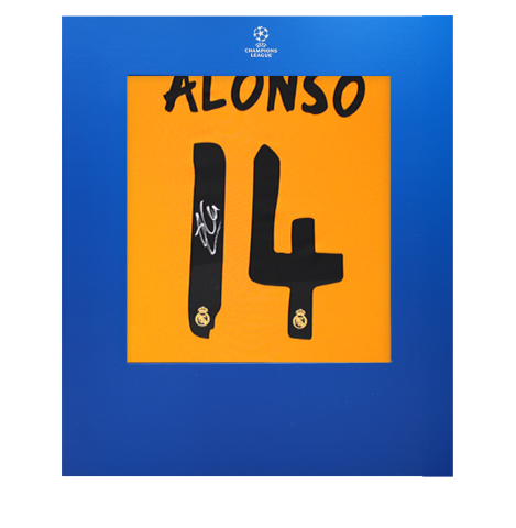 Xabi Alonso Official UEFA Champions League Back Signed Real Madrid 2013-14 Third Shirt In Deluxe Packaging