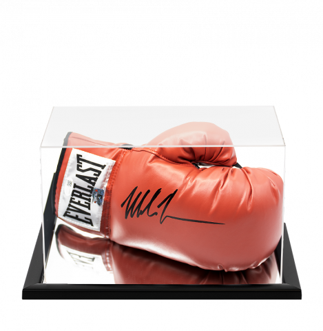 Mike Tyson Signed Everlast Red Boxing Glove In Acrylic Case