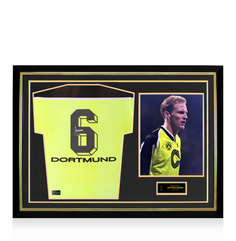 Matthias Sammer Official Ballon d'Or™ Back Signed and Hero Framed Borussia Dortmund 1997-98 Home Shirt