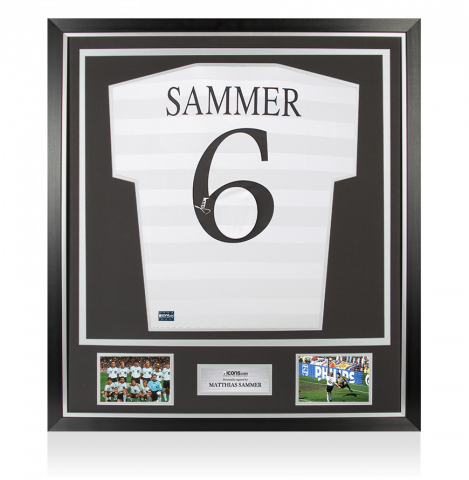 Matthias Sammer Back Signed Germany Retro Home Shirt In Classic Frame