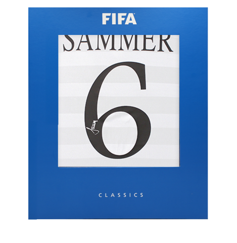 Matthias Sammer Official FIFA World Cup™ Back Signed Germany Retro Home Shirt In Deluxe Packaging
