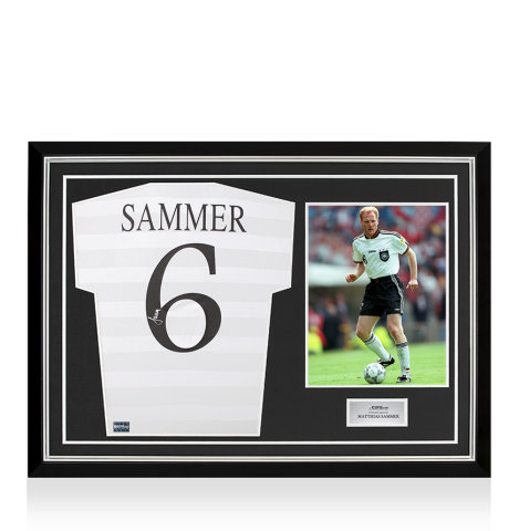 Matthias Sammer Back Signed Germany Retro Home Shirt In Hero Frame: Option 1