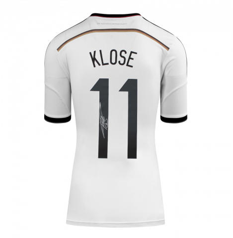 Miroslav Klose Back Signed Germany 2014 Home Shirt In Deluxe Packaging