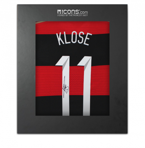 Miroslav Klose Back Signed Germany 2014 Away Shirt In Deluxe Packaging