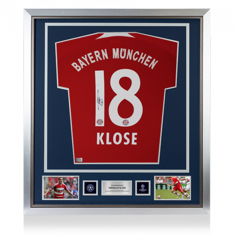 Miroslav Klose Official UEFA Champions League Back Signed and Framed FC Bayern Munich 2007-08 Home Shirt