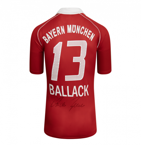 Michael Ballack Back Signed FC Bayern Munich 2005-06 Home Shirt In Deluxe Packaging