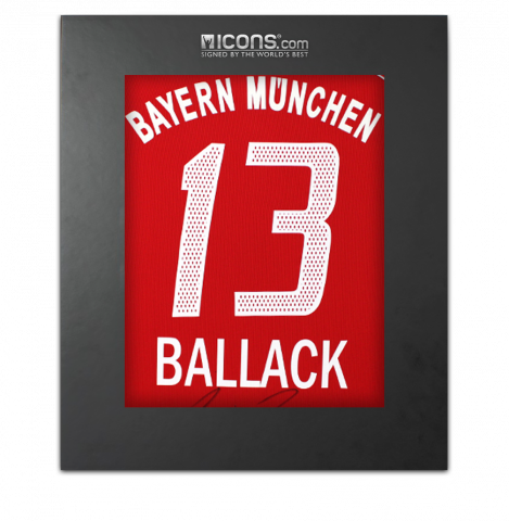Michael Ballack Back Signed FC Bayern Munich 2005-06 Home Shirt In Deluxe Packaging