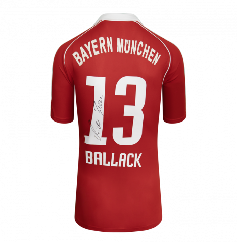 Michael Ballack Back Signed FC Bayern Munich 2006-07 Home Shirt In Deluxe Packaging