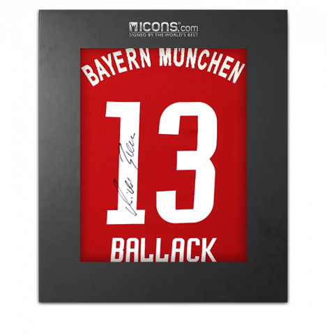 Michael Ballack Back Signed FC Bayern Munich 2006-07 Home Shirt In Deluxe Packaging