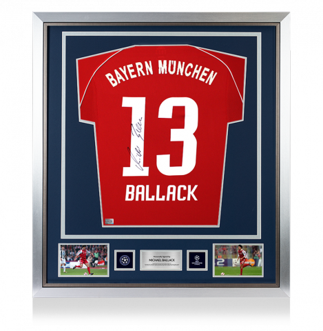 Michael Ballack Official UEFA Champions League Back Signed and Framed FC Bayern Munich 2006-07 Home Shirt