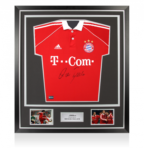 Michael Ballack Front Signed FC Bayern Munich 2006-07 Home Shirt In Classic Frame