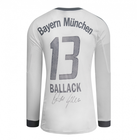 Michael Ballack Back Signed FC Bayern Munich 2002-03 Away Shirt In Deluxe Packaging