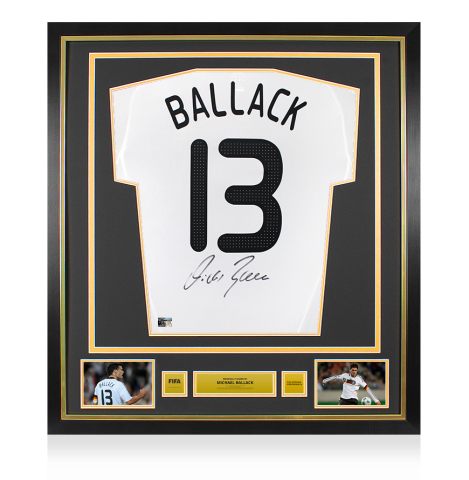 Michael Ballack Official FIFA World Cup™ Back Signed and Framed Germany 2008-09 Home Shirt Michael Ballack Official FIFA World Cup™ Back Signed and Framed Germany 2008-09 Home Shirt