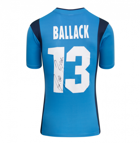 Michael Ballack Back Signed Bayer 04 Leverkusen 2001-03 Away Shirt In Deluxe Packaging