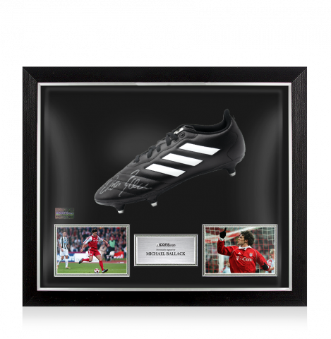 Michael Ballack Signed Adidas Boot In Bubble Frame: Option 1