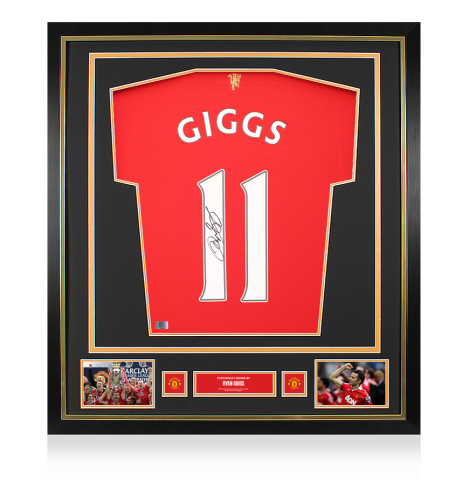 Ryan Giggs Official Manchester United Back Signed and Framed 2021-22 Home Shirt - Premier League