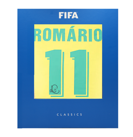 Romario Official FIFA World Cup™ Back Signed Brazil 1970 Retro T-Shirt In Deluxe Packaging