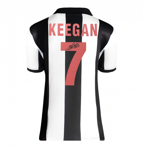Kevin Keegan Back Signed Newcastle United 1982 Retro Home Shirt In Deluxe Packaging