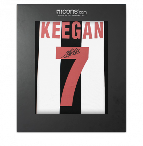 Kevin Keegan Back Signed Newcastle United 1982 Retro Home Shirt In Deluxe Packaging