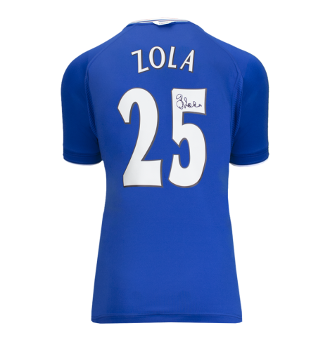 Gianfranco Zola Official UEFA Champions League Back Signed Chelsea 2000 Home Shirt In Deluxe Packaging Gianfranco Zola Official UEFA Champions League Back Signed Chelsea 2000 Home Shirt In Deluxe Packaging