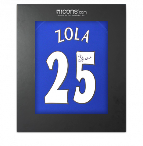 Gianfranco Zola Back Signed Chelsea 2000 Home Shirt In Deluxe Packaging