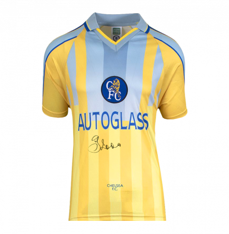 Gianfranco Zola Front Signed Chelsea 1998 Away Shirt In Deluxe Packaging