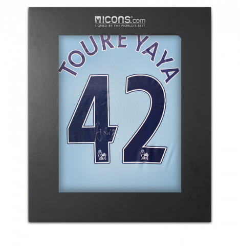 Yaya Toure Back Signed Manchester City 2016-17 Home Shirt  In Deluxe Packaging