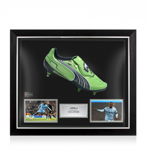 Yaya Toure Signed Puma Boot In Bubble Frame: Option 1