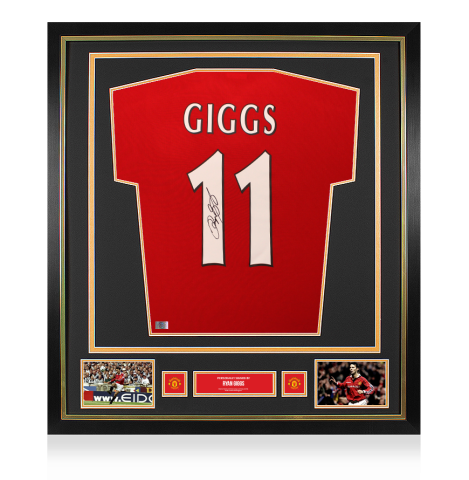 Ryan Giggs Official Manchester United Back Signed and Framed 1999 Premier League Home Shirt