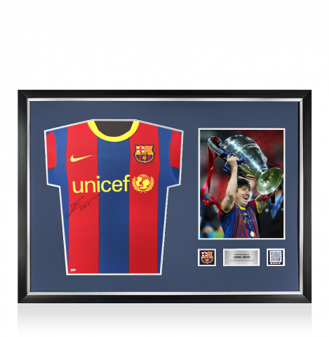 FC Barcelona キャプテンマーク Messi Lionel Messi | Signed and Framed FC Barcelona Capitain's