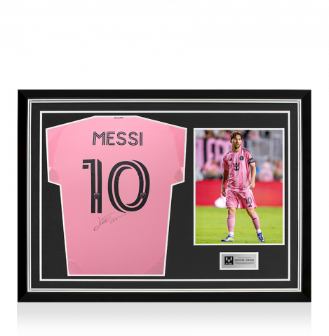 Lionel Messi Back Signed Inter Miami 2025 Home Shirt In Hero Frame: Option 1