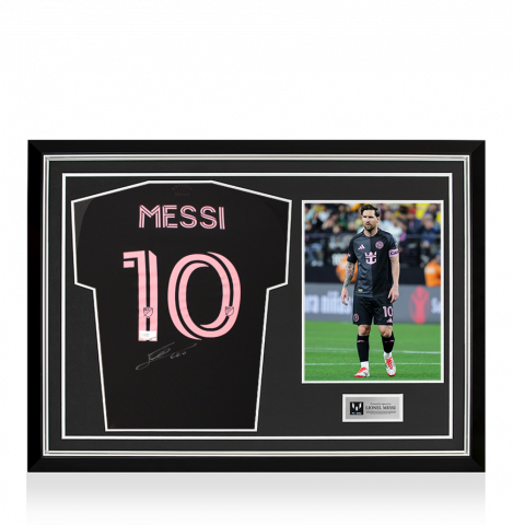 Lionel Messi Back Signed Inter Miami CF 2025 Away Shirt  In Hero Frame: Option 1