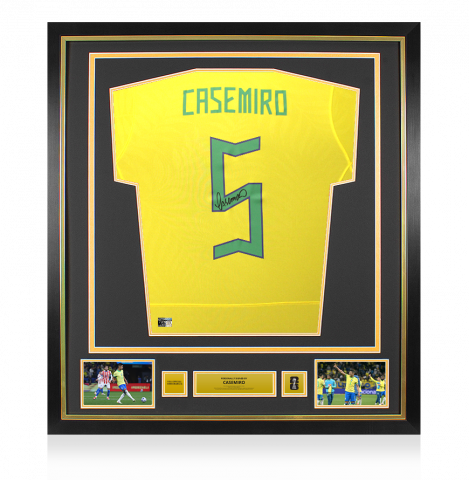 Casemiro Official 2026 FIFA World Cup™ Back Signed and Framed Brazil Modern Home Shirt
