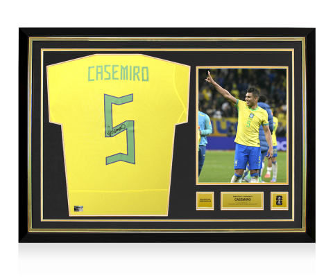 ブラジル代表 ENDRICK 21 ワールドカップ シャツBrazil Endrick Official 2026 FIFA World Cup™ Back Signed and Framed