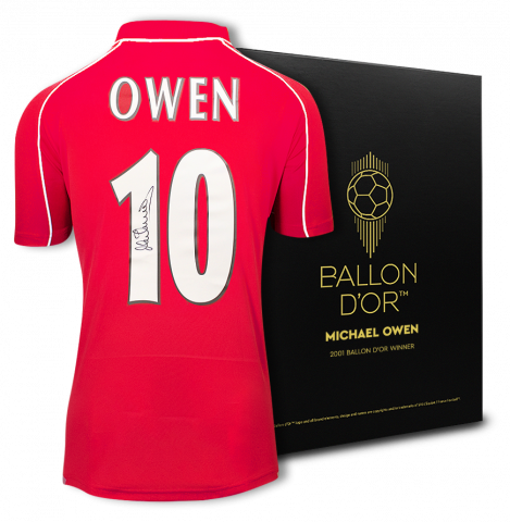 Michael Owen Official Ballon d'Or™ Back Signed Liverpool FC 2000-01 Home Shirt: 2001 Winner's Pack
