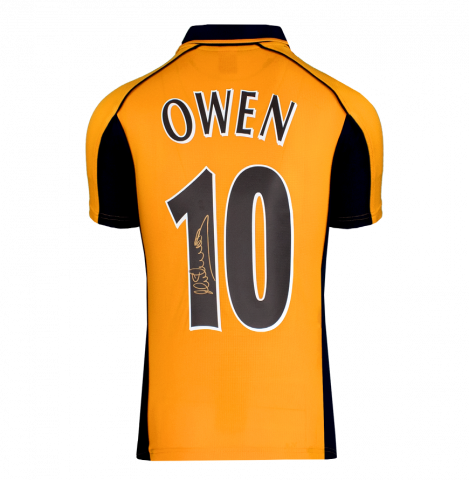 Michael Owen Back Signed Liverpool 2000-01 Away Shirt In Deluxe Packaging