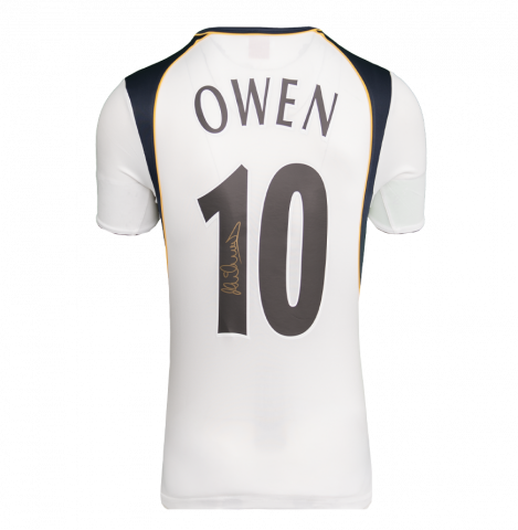 Michael Owen Back Signed Liverpool 2001-02 Away Shirt In Deluxe Packaging