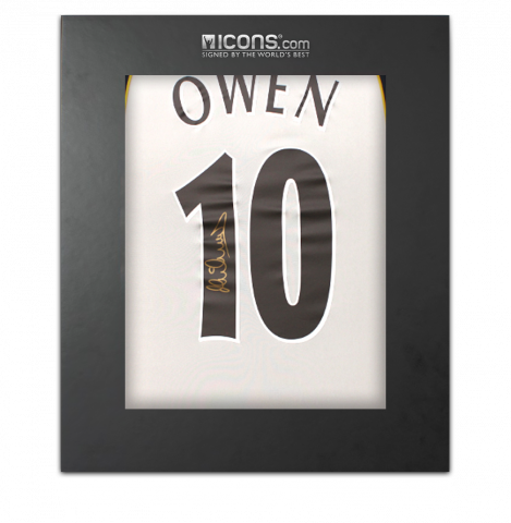 Michael Owen Back Signed Liverpool 2001-02 Away Shirt In Deluxe Packaging
