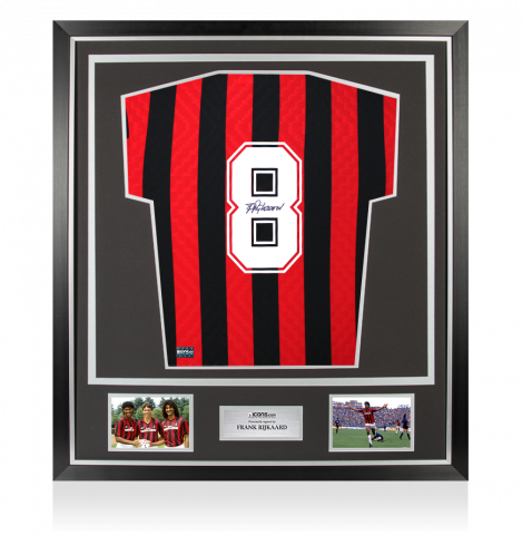 Frank Rijkaard Back Signed 1996 AC Milan Home Shirt In Classic Frame