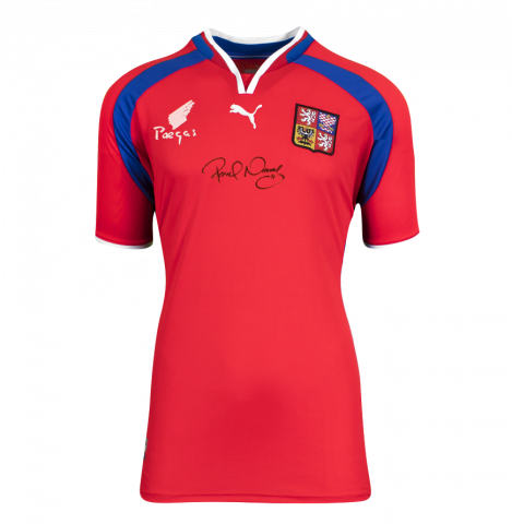 Pavel Nedved Front Signed Czech Republic 2000-02 Home Shirt In Deluxe Packaging