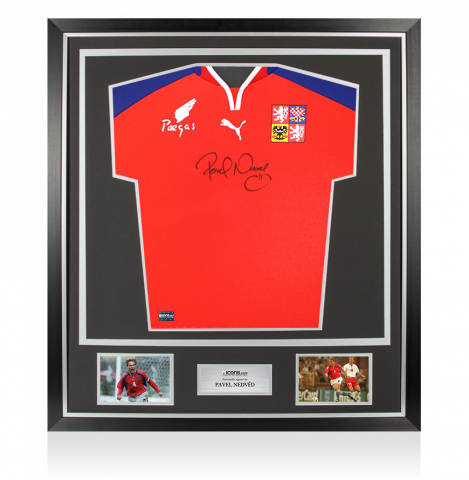 Pavel Nedved Front Signed Czech Republic 2000-02 Home Shirt In Classic Frame